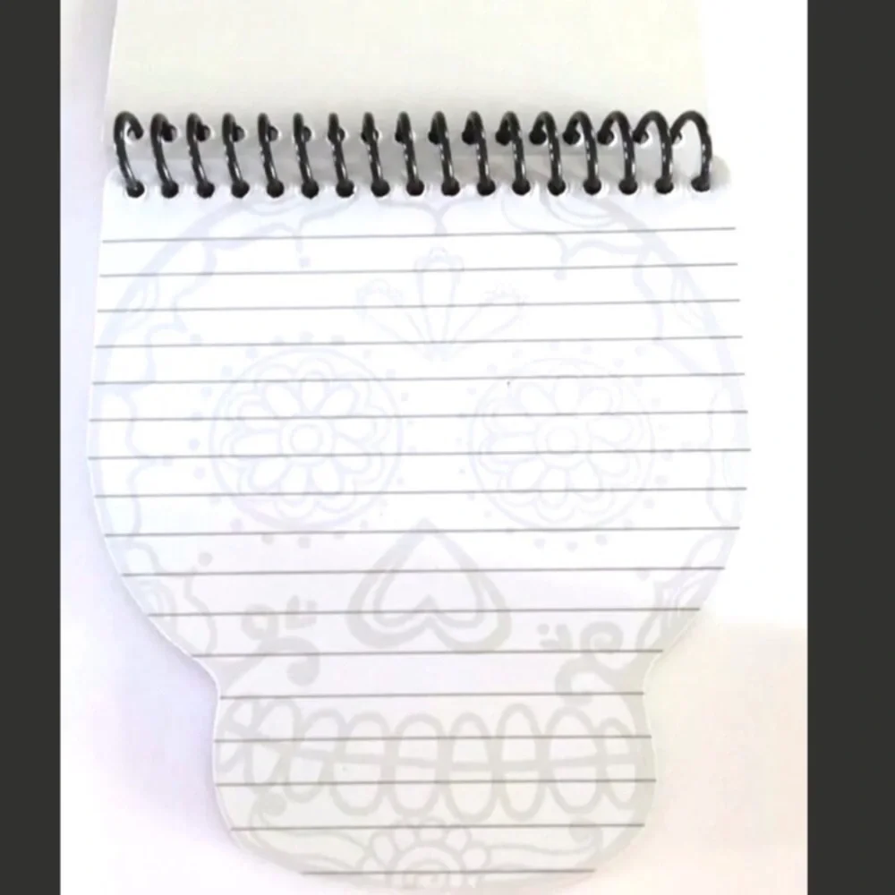 Halloween Skull Stationery Set Spiral Notepad Stickers Pencils Rainbow Glitter